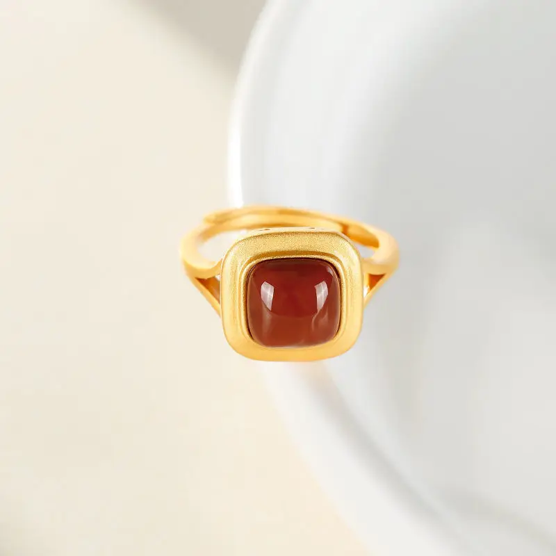 Natural Hetian Jade Ring S925 Sterling Silver South Red Square Ring Simple Basic Small Delicate and Splendid Jewelry
Natural Hetian Jade Ring S925 Sterling Silver South Red Square Ring Simple Basic Small Delicate and Splendid Jewelry