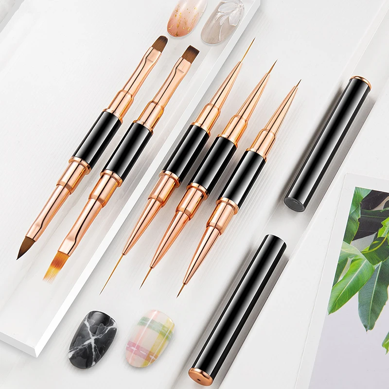 Double Head Nail Tool Rose Gold Nail Brush Brush Drawing Flower Stripes Double With Pull Thread 5 Pieces Set Double Use Nail Pen
Double Head Nail Tool Rose Gold Nail Brush Brush Drawing Flower Stripes Double With Pull Thread 5 Pieces Set Double Use Nail Pen