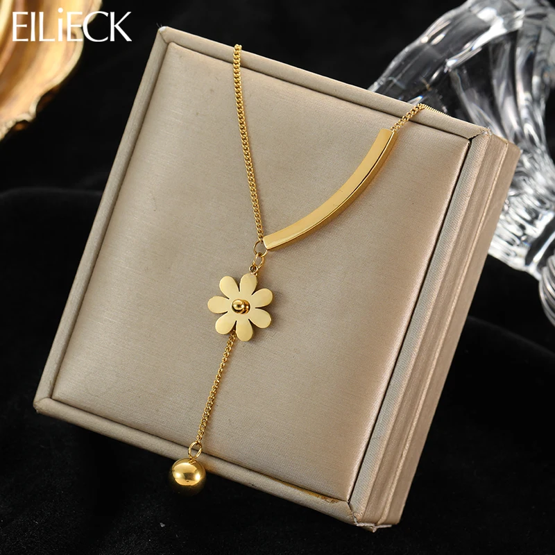 EILIECK 316L Stainless Steel Metal Sphere Flower Tassel Necklace Fashion Jewelry for Women Waterproof Clavicle Hanging Chains
EILIECK 316L Stainless Steel Metal Sphere Flower Tassel Necklace Fashion Jewelry for Women Waterproof Clavicle Hanging Chains
