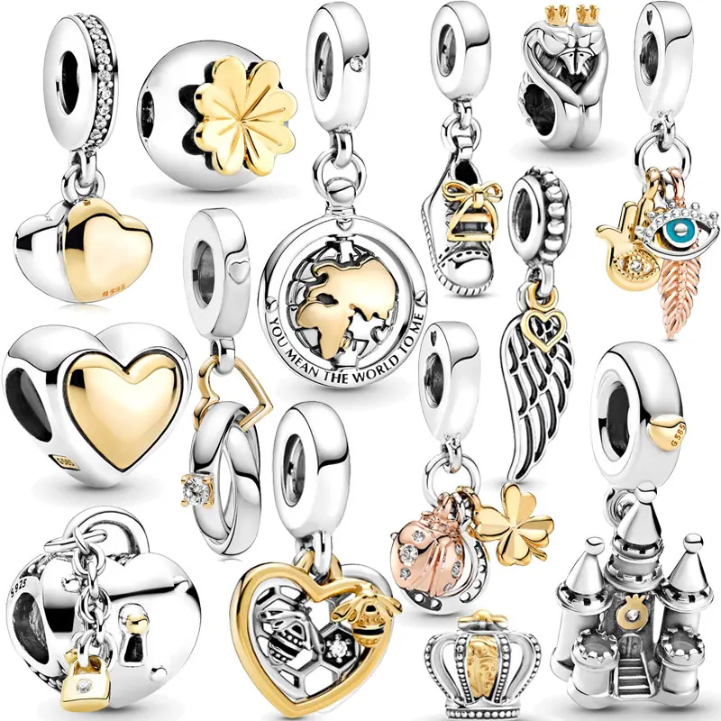 Fit Original Pandora Bracelet 925 Silver Charms Crown Love Locks Bead Feather Eyes Charm Horseshoe Pendant For Women Jewelry DIY
Fit Original Pandora Bracelet 925 Silver Charms Crown Love Locks Bead Feather Eyes Charm Horseshoe Pendant For Women Jewelry DIY