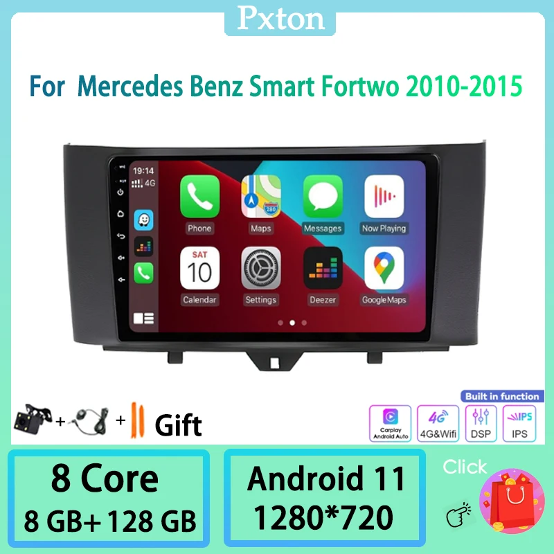Pxton Android 11.0 Car Radio Stereo Multimedia Player For Mercedes Benz Smart Fortwo 2010-2015 Carplay Auto 8G+128G 4G WIFI BT
Pxton Android 11.0 Car Radio Stereo Multimedia Player For Mercedes Benz Smart Fortwo 2010-2015 Carplay Auto 8G+128G 4G WIFI BT