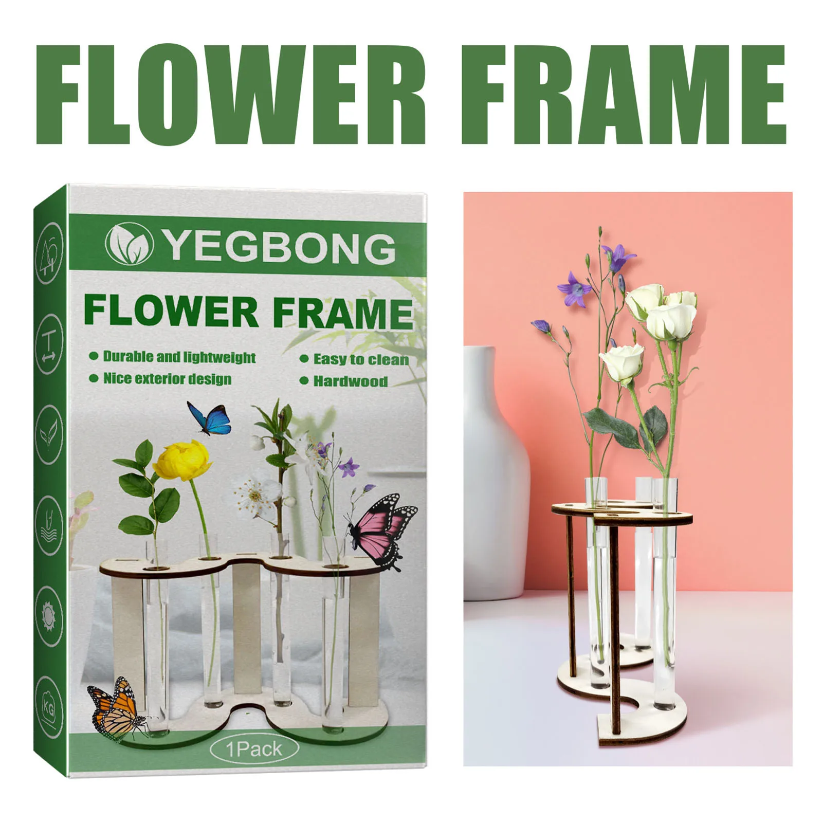 Crystal Glass Test Tube Vase Flowers Plant Hydroponic Planter Stand Green Plant Flower Water Culture Wooden Stand For Desk Decor
Crystal Glass Test Tube Vase Flowers Plant Hydroponic Planter Stand Green Plant Flower Water Culture Wooden Stand For Desk Decor