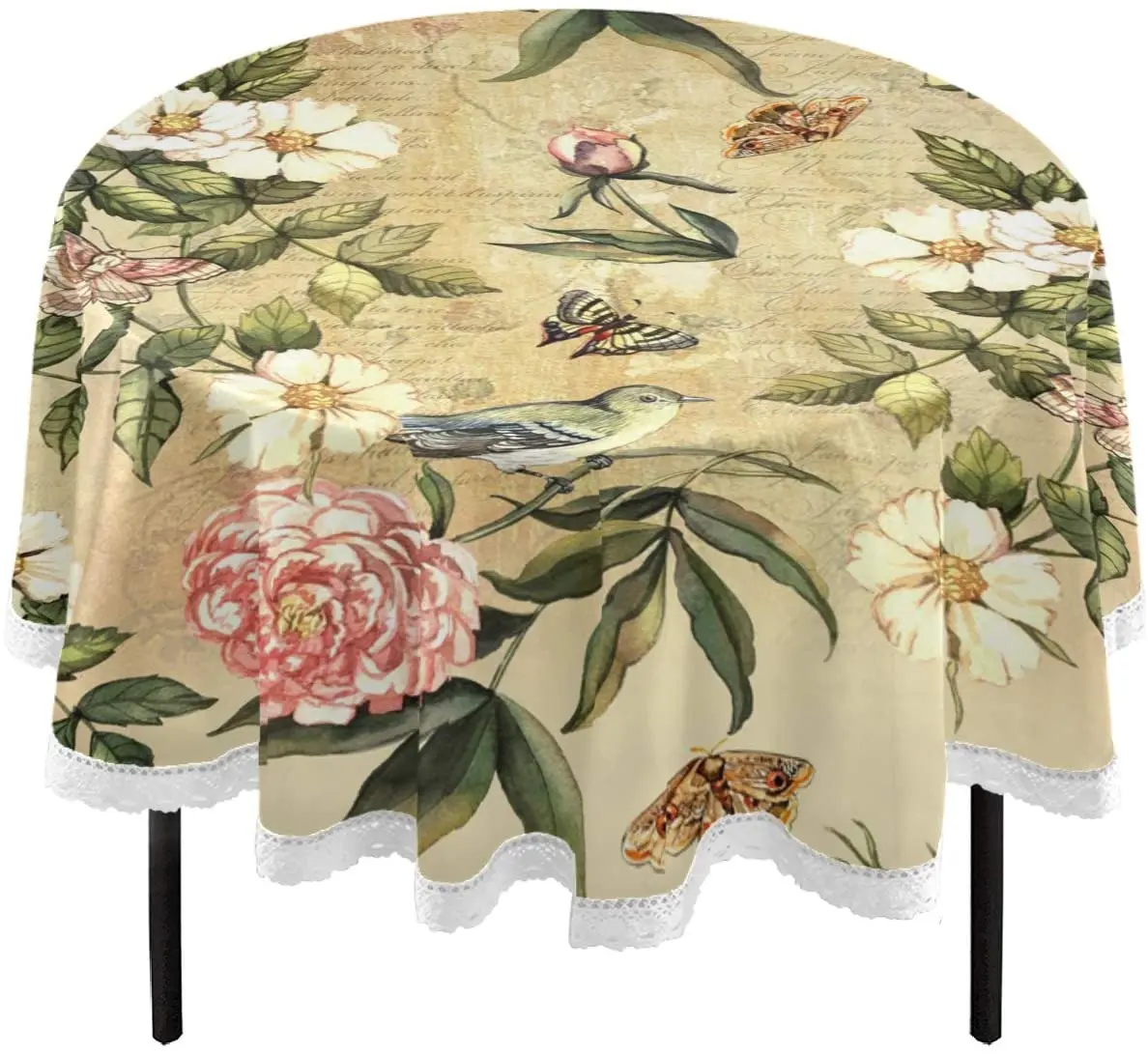 Vintage Flowers Birds Butterfly Floral Round Tablecloth 60 Inch Table Cover Polyester Table Cloth for Buffet Party Dinner Picnic
Vintage Flowers Birds Butterfly Floral Round Tablecloth 60 Inch Table Cover Polyester Table Cloth for Buffet Party Dinner Picnic