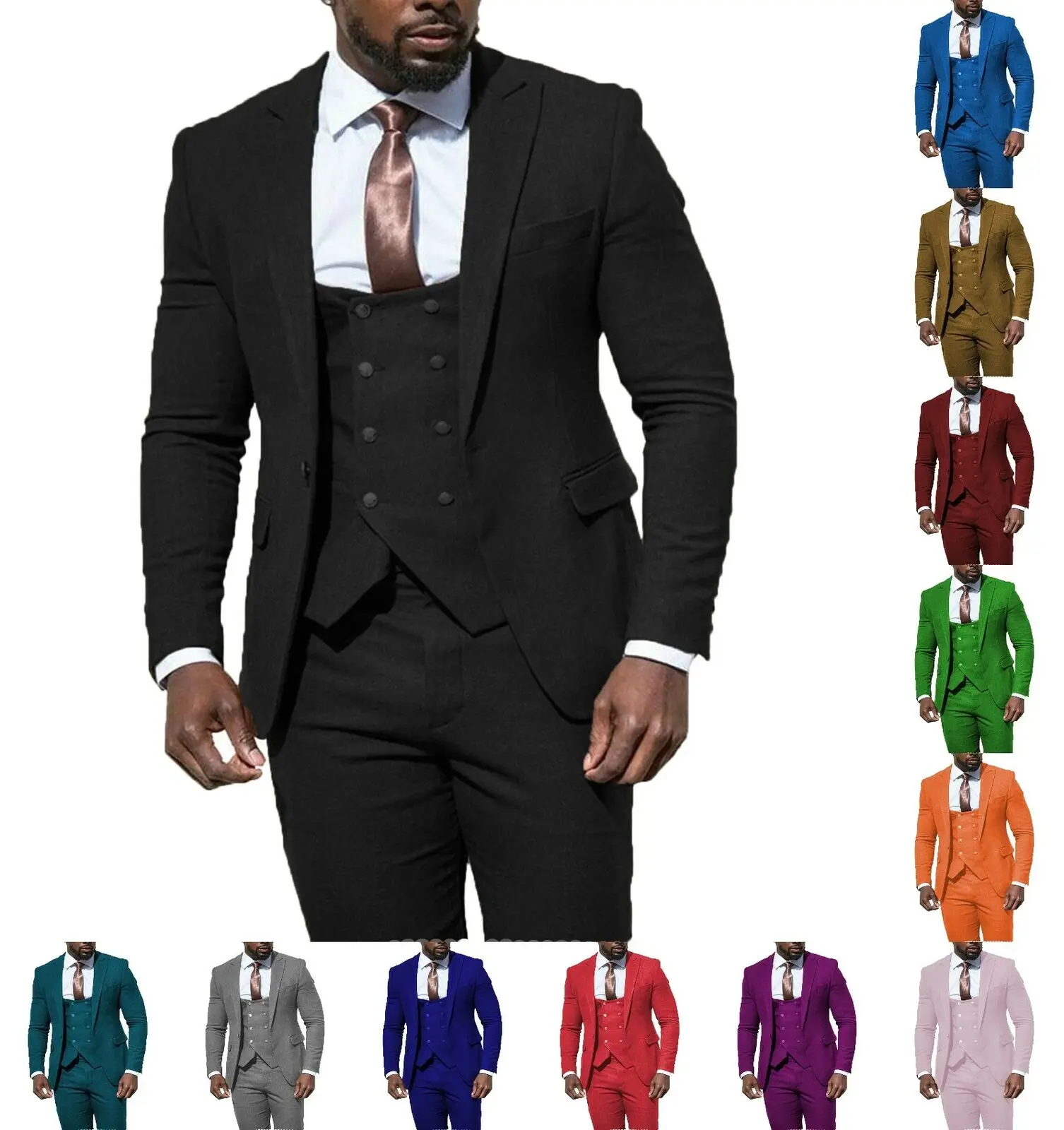 Men's Suit 3 Piece Slim Groom Noble Gray White Tuxedo for Official Wedding (Blazer + Pants + Vest)
Men's Suit 3 Piece Slim Groom Noble Gray White Tuxedo for Official Wedding (Blazer + Pants + Vest)