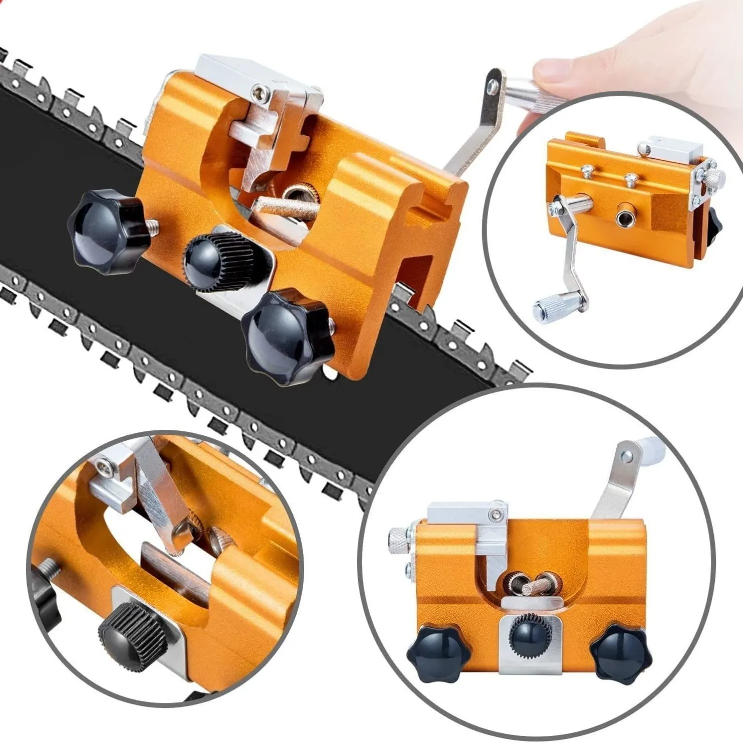 Easy Portable Chainsaw Sharpener With 3PCS Grinder Stones Aluminium Chainsaw Sharpening Jig Chain Saw Drill Sharpen Tool
Easy Portable Chainsaw Sharpener With 3PCS Grinder Stones Aluminium Chainsaw Sharpening Jig Chain Saw Drill Sharpen Tool