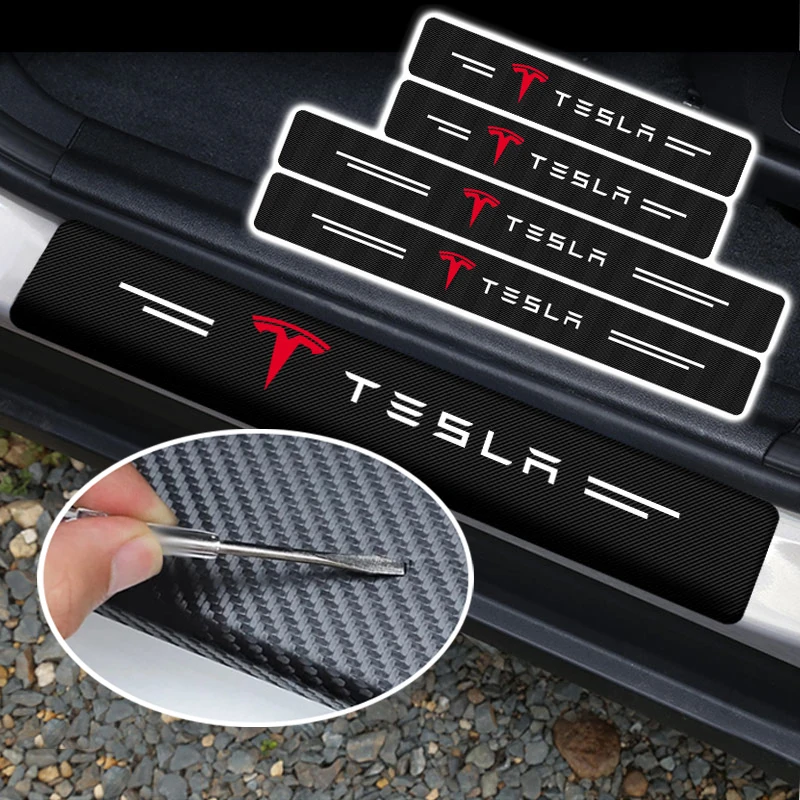4 pcs Car Door Threshold Stickers Carbon Fiber Protect Decors Auto Sills Decals for Tesla Model 3 2021 Model Y X S TM3 TMX TMS
4 pcs Car Door Threshold Stickers Carbon Fiber Protect Decors Auto Sills Decals for Tesla Model 3 2021 Model Y X S TM3 TMX TMS
