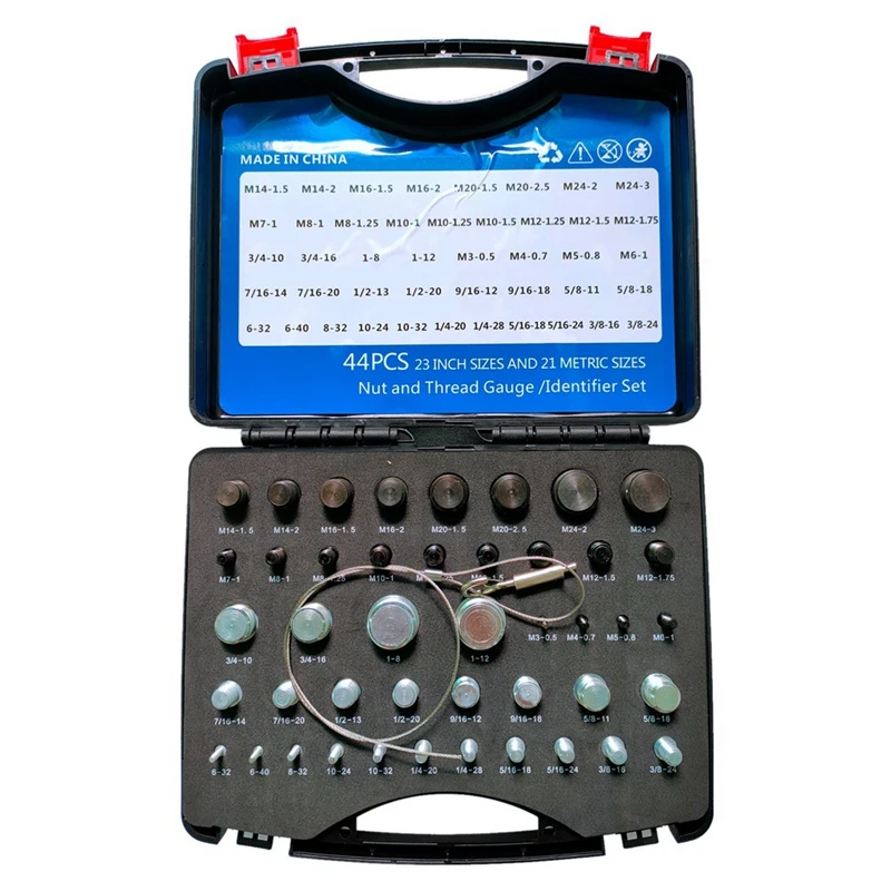 Nut And Bolt Thread Check Thread Check Standard And Metric Thread Checker - Easy To Use - 44Pcs Male/Female Gauges 
Nut And Bolt Thread Check Thread Check Standard And Metric Thread Checker - Easy To Use - 44Pcs Male/Female Gauges