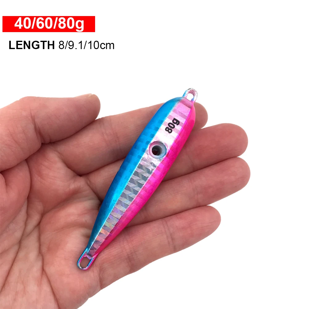 40-80g Jig Lure Sinking Metal Slow Jigging Lead Sinker Squid Skirts Hooks Saltwater Fishing Lure Bass Fishing Tackle Accesorios
40-80g Jig Lure Sinking Metal Slow Jigging Lead Sinker Squid Skirts Hooks Saltwater Fishing Lure Bass Fishing Tackle Accesorios