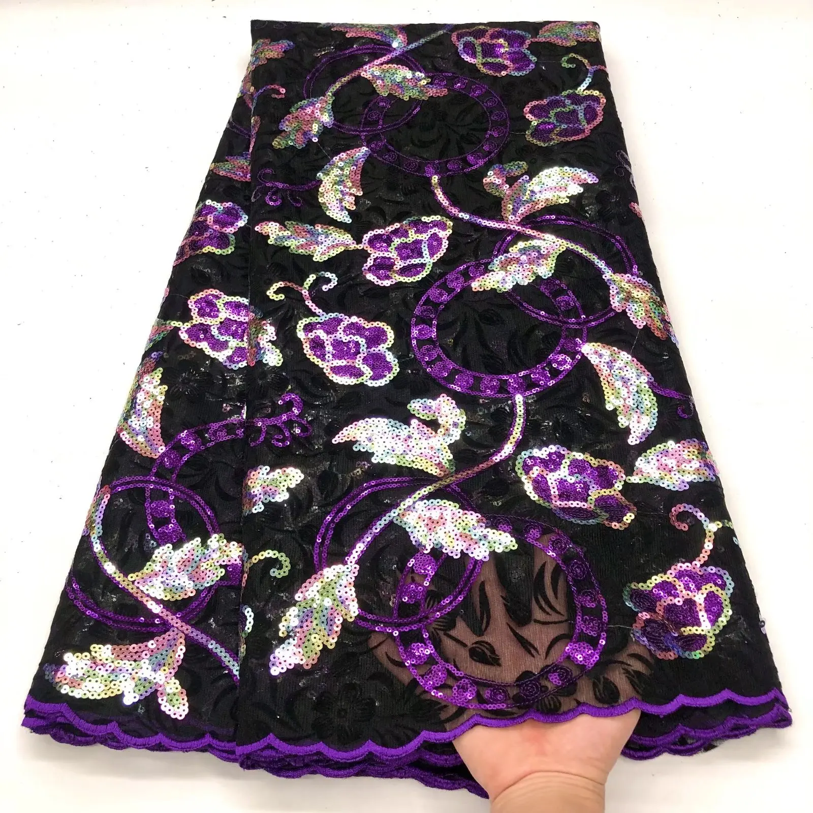 Purple Color New Arrival High Quality Lace Net Tulle with Sequins Fabric For Nigerian Women Party Dress YH07
Purple Color New Arrival High Quality Lace Net Tulle with Sequins Fabric For Nigerian Women Party Dress YH07