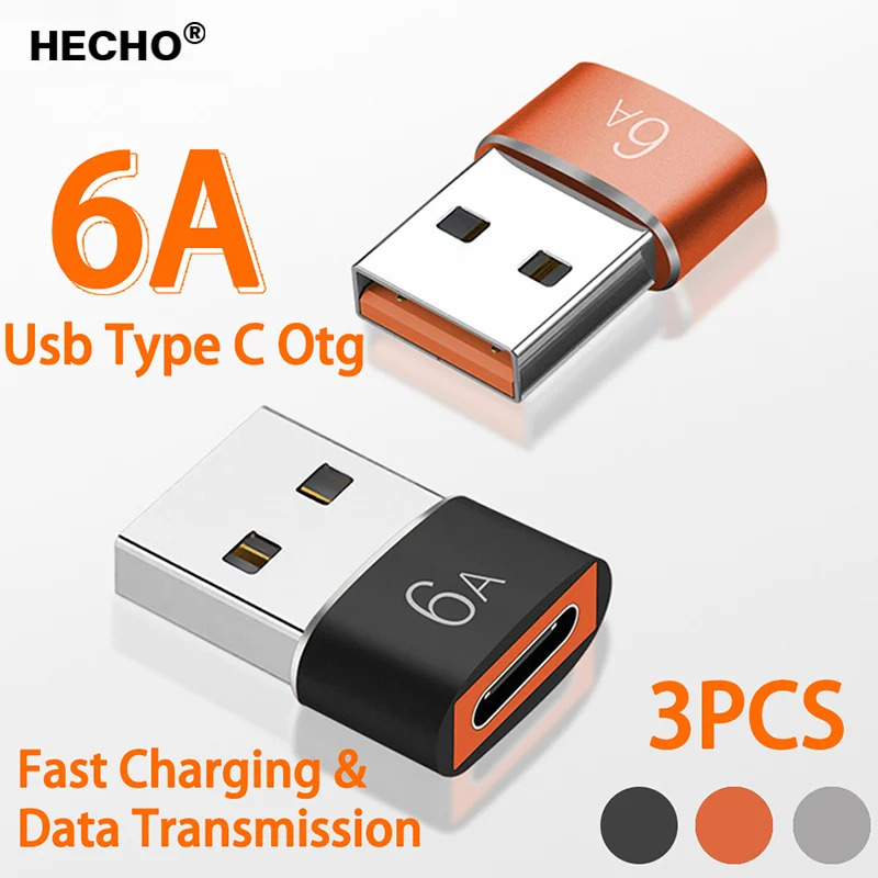 6A Type C Female To USB A Male OTG Adapter USB-C Converter For Macbook Xiaomi Samsung Oneplus Realme Cable Connector Adaptor
6A Type C Female To USB A Male OTG Adapter USB-C Converter For Macbook Xiaomi Samsung Oneplus Realme Cable Connector Adaptor