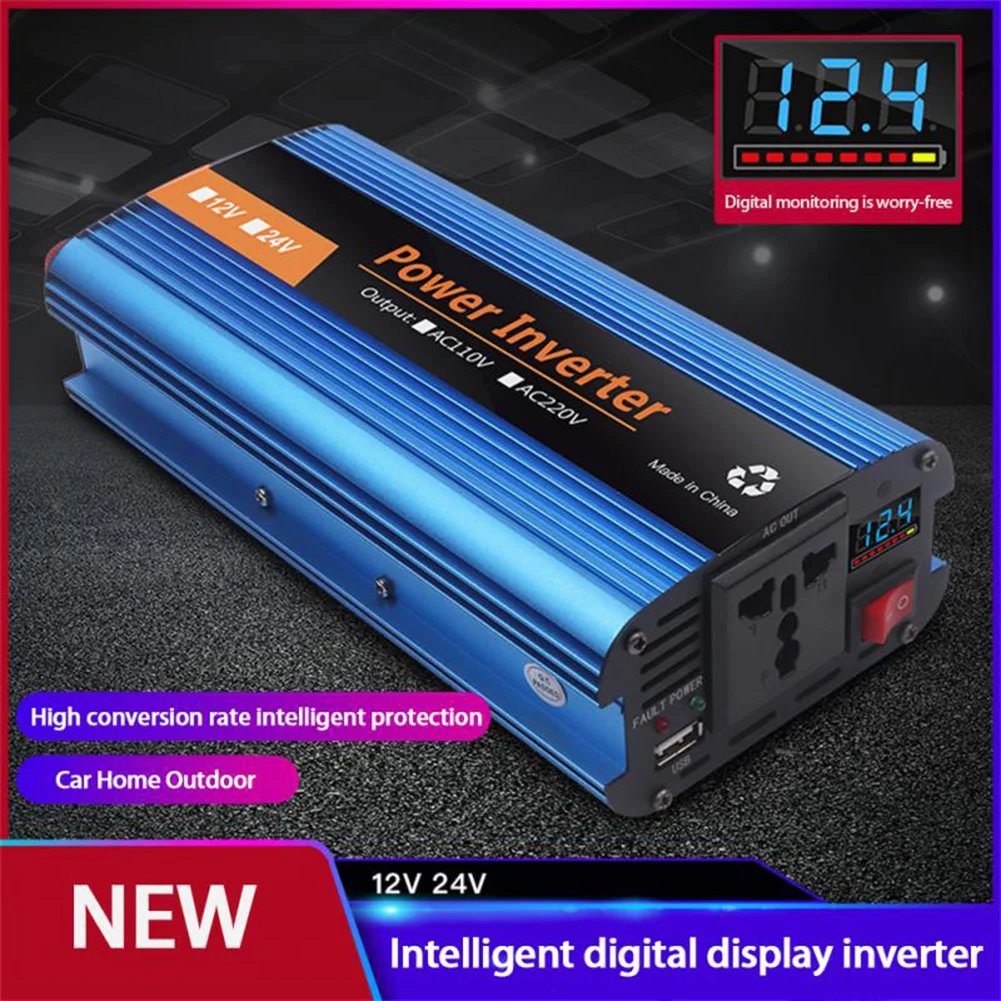 4000W Car Inverter Modified Sine Wave High Power Converter Solar Inverter DC12V/24V To AC220V Transformer LED Voltage Display
4000W Car Inverter Modified Sine Wave High Power Converter Solar Inverter DC12V/24V To AC220V Transformer LED Voltage Display