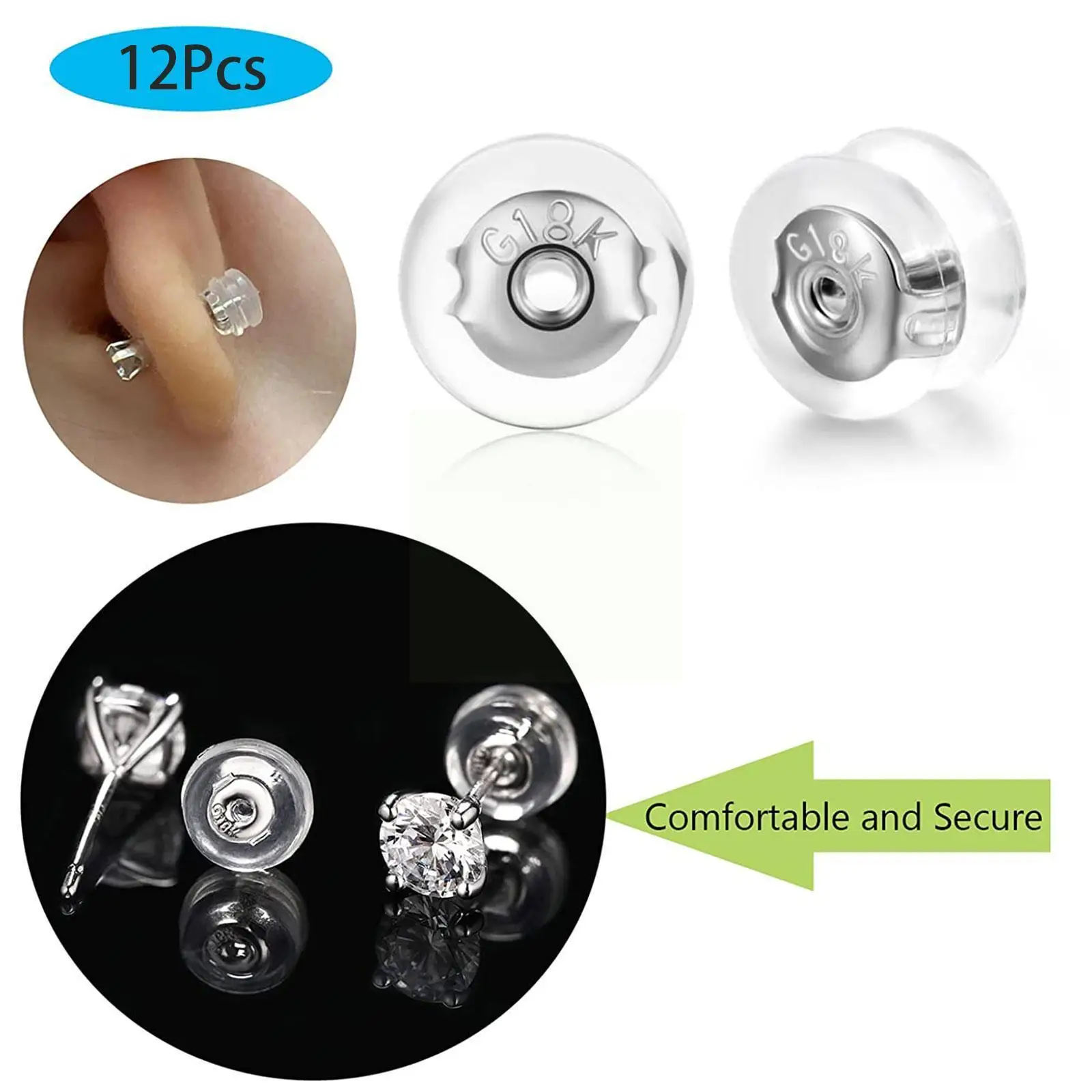 12PCS Silicone Ear Backs Stopper Earnuts Stud Earrings Back Jewelry Supply For DIY Jewelry Findings Making Accessories Whol O7N4
12PCS Silicone Ear Backs Stopper Earnuts Stud Earrings Back Jewelry Supply For DIY Jewelry Findings Making Accessories Whol O7N4