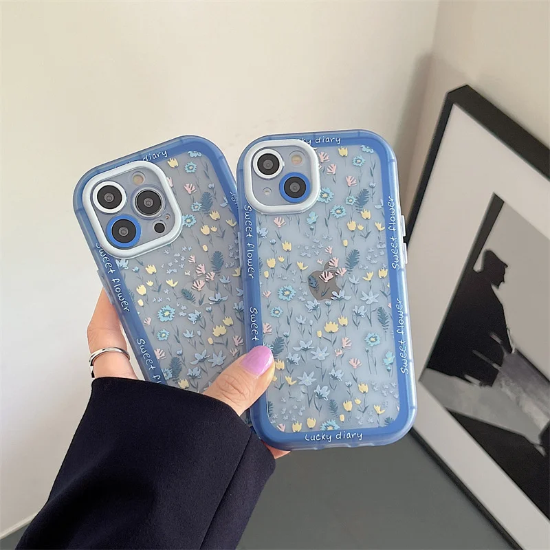 Korean Style Fresh Shield Soft Blue Border Sweet English Full Screen Floral For iphone 11 12 13 Pro Max XR X Xs Max Phone Case
Korean Style Fresh Shield Soft Blue Border Sweet English Full Screen Floral For iphone 11 12 13 Pro Max XR X Xs Max Phone Case