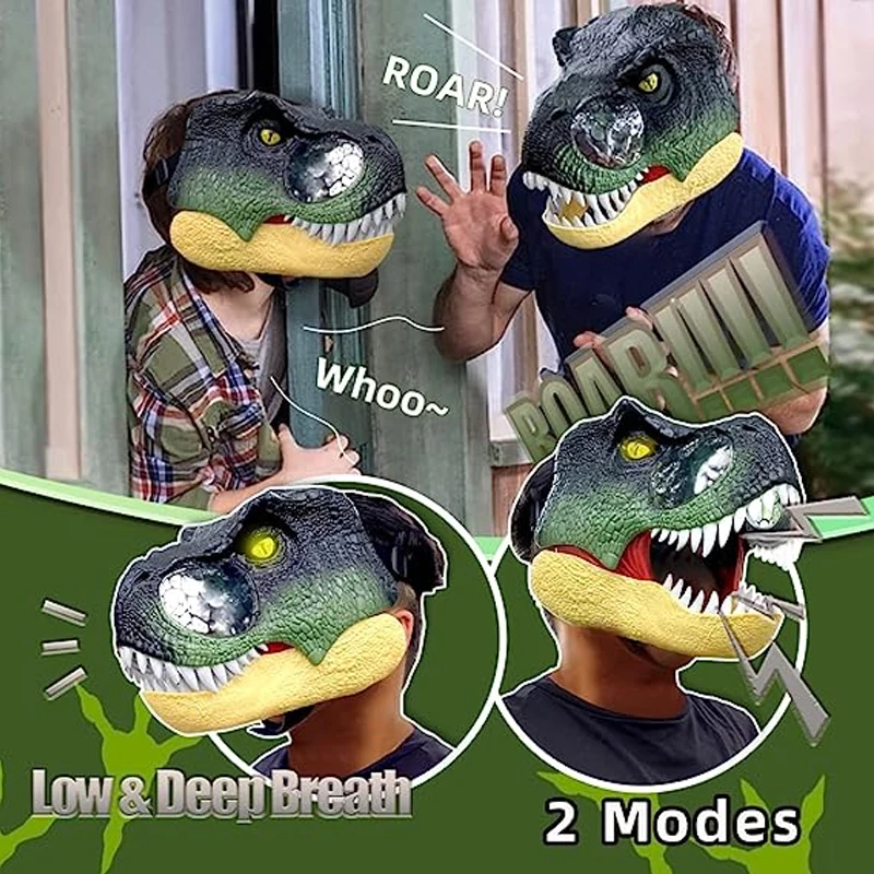 Halloween Electric Dinosaur Mask Simulation Tyrannosaurus LED Eyes And Roar Face Mask Helmet for Kids Jurassic Animal Model Boys
Halloween Electric Dinosaur Mask Simulation Tyrannosaurus LED Eyes And Roar Face Mask Helmet for Kids Jurassic Animal Model Boys
