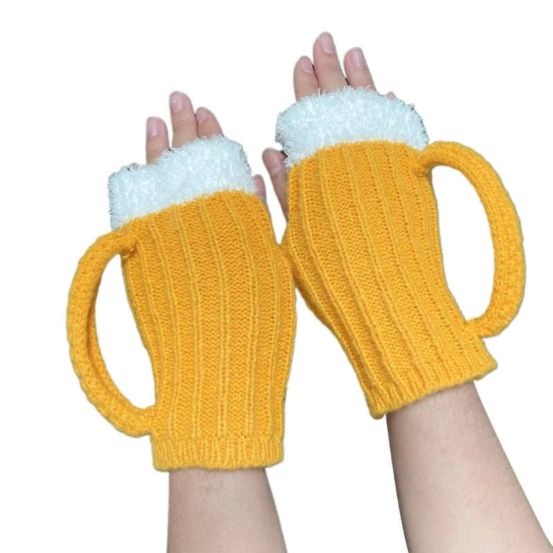 Winter Warm Gloves Stretchy Mittens Adult Knitted Beer Cup Shape Half Finger Gloves Knitted Gloves for Cold Weather
Winter Warm Gloves Stretchy Mittens Adult Knitted Beer Cup Shape Half Finger Gloves Knitted Gloves for Cold Weather