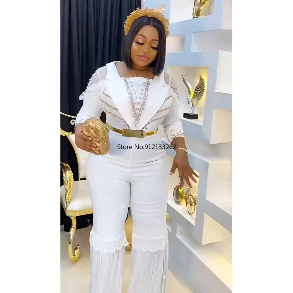 New Autumn Jumpsuits for Women White Long Rompers Dashiki Diamond African Fashion Elegant Lady Party Clothing Work Wear Overalls
New Autumn Jumpsuits for Women White Long Rompers Dashiki Diamond African Fashion Elegant Lady Party Clothing Work Wear Overalls
