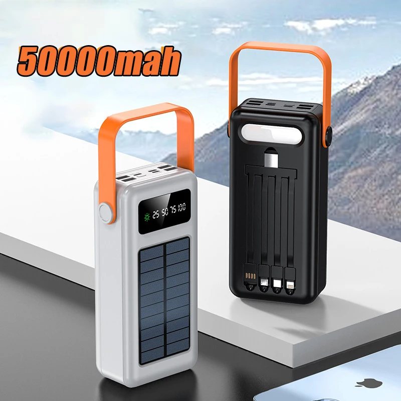 50000mah Solar Power Bank Portable Fast Charger Poverbank With Cables External Battery Powerbank with Flashlight for Smartphones 
50000mah Solar Power Bank Portable Fast Charger Poverbank With Cables External Battery Powerbank with Flashlight for Smartphones