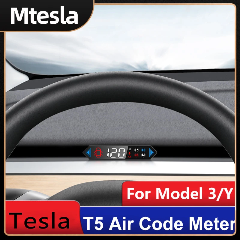 T5 Tesla Model 3/Y Accessories 2023 Air Code Meter Smart Digital Meter Model three 2022 Code Car Navigator For Car Safely
T5 Tesla Model 3/Y Accessories 2023 Air Code Meter Smart Digital Meter Model three 2022 Code Car Navigator For Car Safely