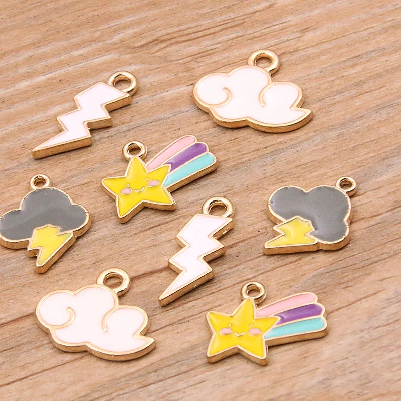 10Pcs 4 Styles Alloy Metal Drop Oil Lightning Dark Clouds Meteor Charms Nature Pendant For DIY Bracelet Necklace Jewelry Making
10Pcs 4 Styles Alloy Metal Drop Oil Lightning Dark Clouds Meteor Charms Nature Pendant For DIY Bracelet Necklace Jewelry Making