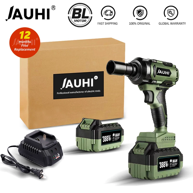 JAUHI Brushless Electric Impact Wrench 800N.m 1/2 Inch Cordless Wrench Socket with 20000mah 18V Lithium Battery Power Tools
JAUHI Brushless Electric Impact Wrench 800N.m 1/2 Inch Cordless Wrench Socket with 20000mah 18V Lithium Battery Power Tools