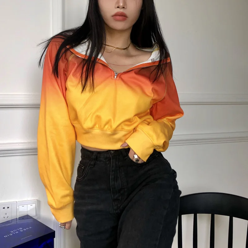 Fall Winter Fashion New All-Match Cropped Outfits Hoodies Pullovers Streetwear 2021 Women Long Sleeve Orange Print Sweatshirts 
Fall Winter Fashion New All-Match Cropped Outfits Hoodies Pullovers Streetwear 2021 Women Long Sleeve Orange Print Sweatshirts