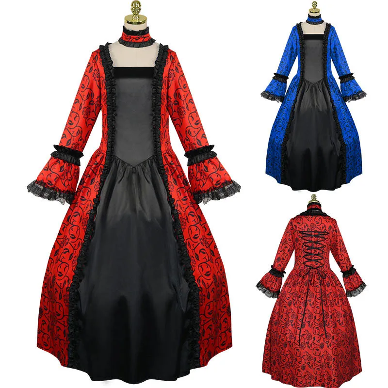 Halloween Long Medieval Women's Dress Red and Black Women's Dress Lace Skirt Cosplay Women's Stage Performance Dress
Halloween Long Medieval Women's Dress Red and Black Women's Dress Lace Skirt Cosplay Women's Stage Performance Dress