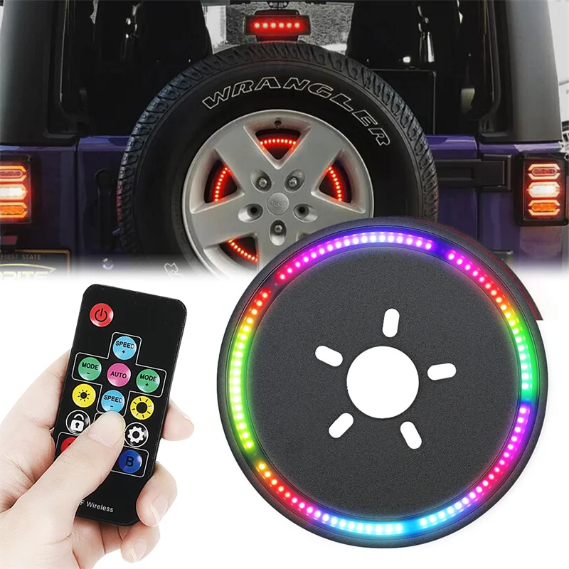 RGB Black Spare Tire Wheel Accessory Brake Light LED Ring 3rd Third Brake Light For Jeep Wrangler YJ TJ JK 1986-2017 
RGB Black Spare Tire Wheel Accessory Brake Light LED Ring 3rd Third Brake Light For Jeep Wrangler YJ TJ JK 1986-2017