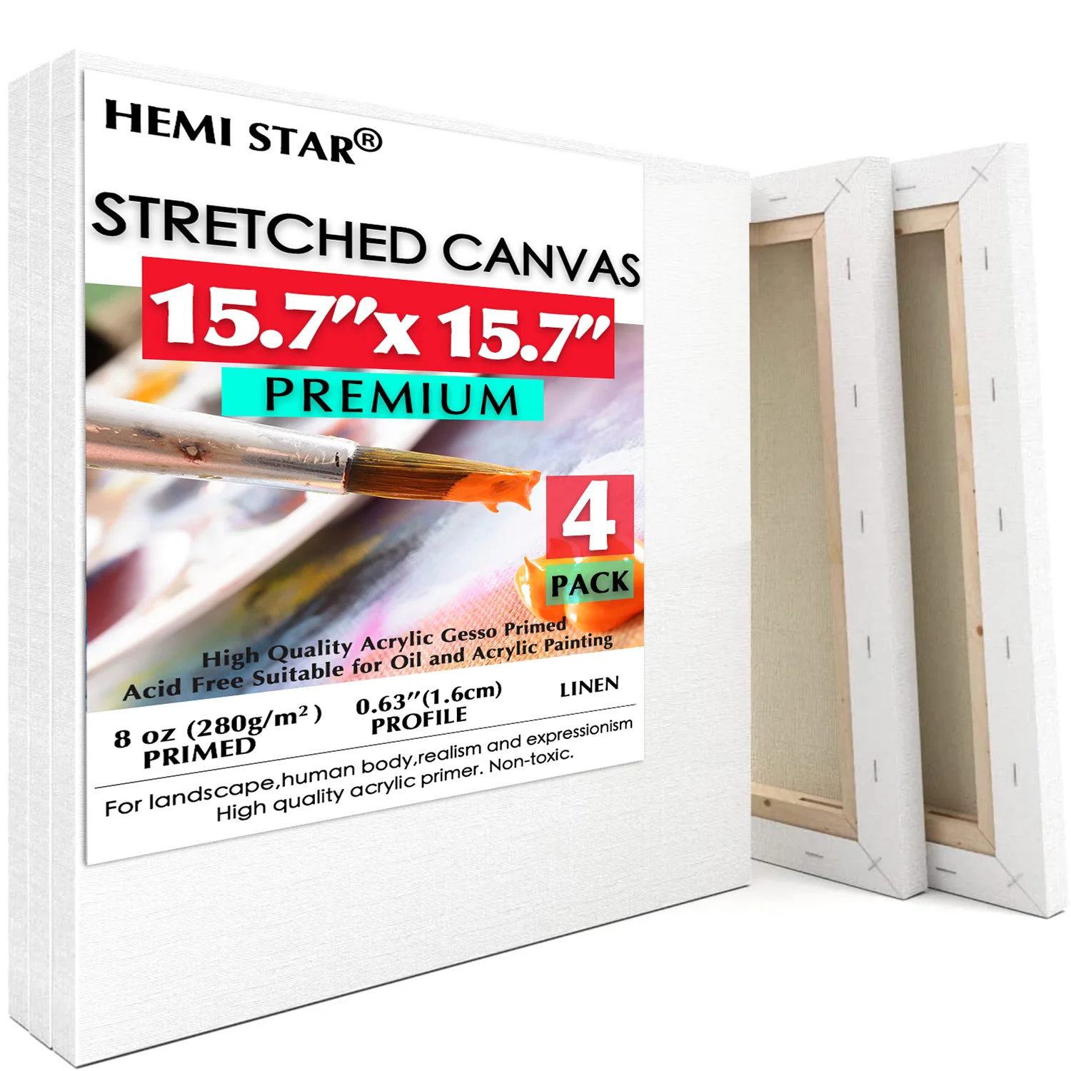 4 Pack Stretched Canvases for Painting Linen Blank Canvas 40x40cm-15.7x15.7in Blank Canvas Boards for Painting 8 oz Gesso-Primed
4 Pack Stretched Canvases for Painting Linen Blank Canvas 40x40cm-15.7x15.7in Blank Canvas Boards for Painting 8 oz Gesso-Primed