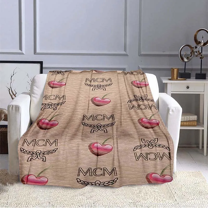 

Роскошное модное Брендовое одеяло MCM из Германии, мягкое и пушистое одеяло, Фланелевое пушистое удобное домашнее искусственное одеяло