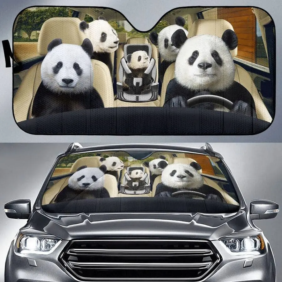Funny Panda Family Left Hand Drive Car Sunshade for Panda Lovers, Family Panda Five Chinese Bears Driving Auto Sun Shade, Gift f
Funny Panda Family Left Hand Drive Car Sunshade for Panda Lovers, Family Panda Five Chinese Bears Driving Auto Sun Shade, Gift f