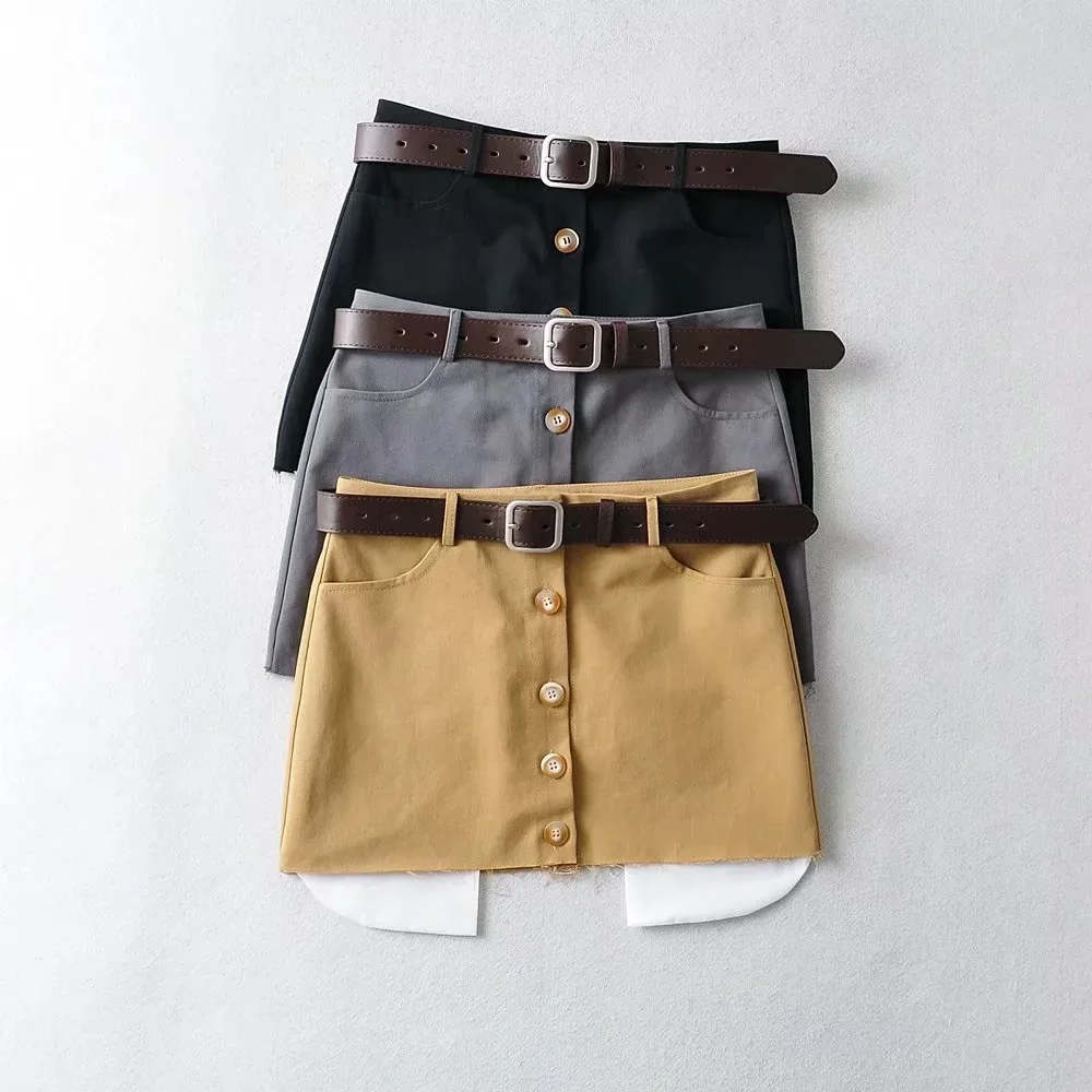 Patch Pocket with Belt Hip Skirt 2022 Summer Women's New Fashion Single Breasted Slim Skirt with Belt
Patch Pocket with Belt Hip Skirt 2022 Summer Women's New Fashion Single Breasted Slim Skirt with Belt