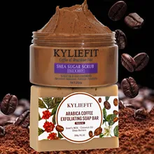 KYLIEFIT 100% Natural Coffee Exfoliating Scrub, Brighten Skin, Best Acne, Anti Cellulite and Clean Skin Body Scrub, Paraben Free
