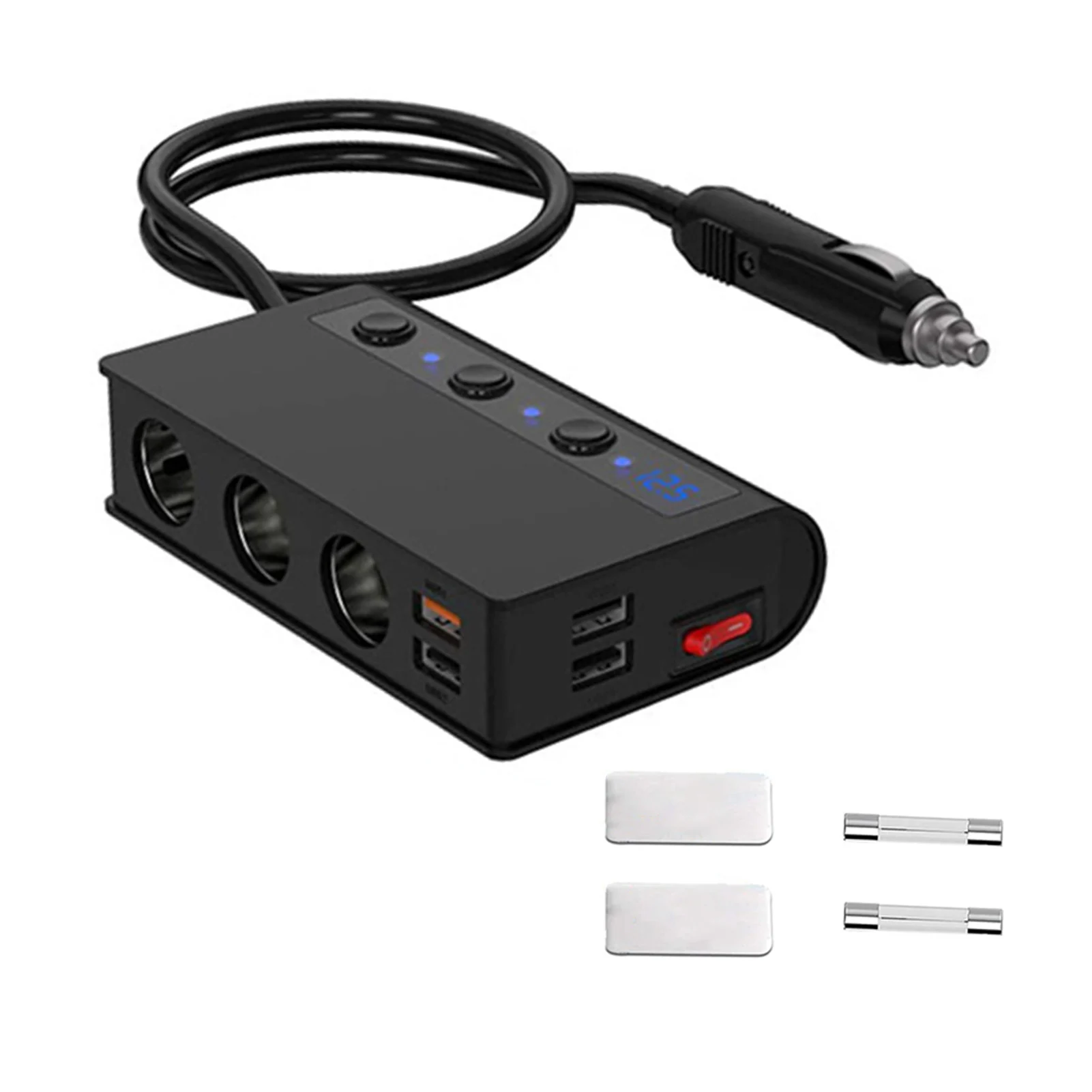 

Quick Charge 3.0 Car Splitter 180W High Power Car Cigarettes Lighter 4 USB Ports Car Power Adapter for Most Phones
