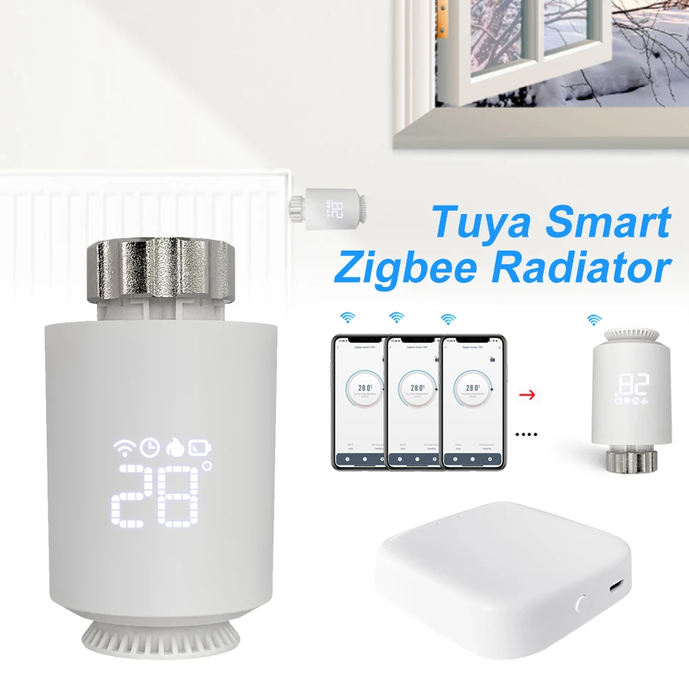 Привод радиатора Smart ZigBee3.0 Tuya, программируемый термостатический клапан радиатора, с дистанционным управлением через приложение, контроллер температуры Alexa
Привод радиатора Smart ZigBee3.0 Tuya, программируемый термостатический клапан радиатора, с дистанционным управлением через приложение, контроллер температуры Alexa