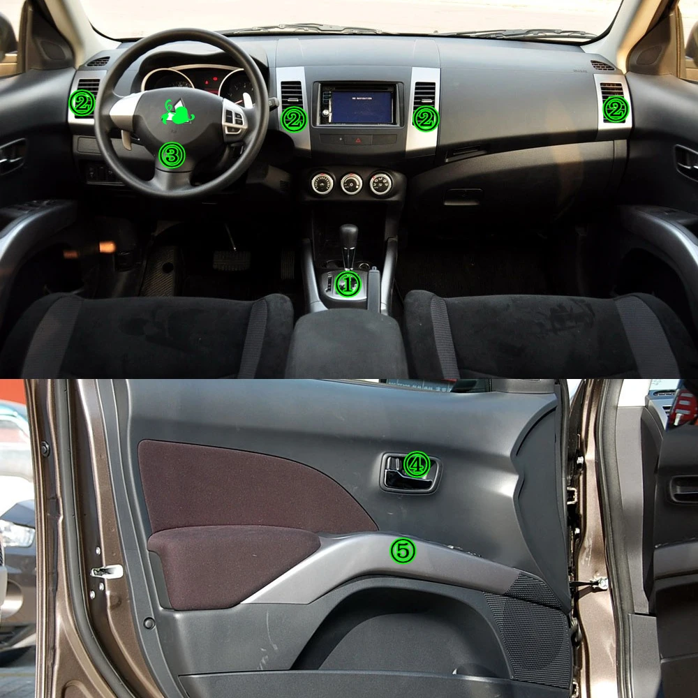 Углеродное волокно для Mitsubishi Outlander 2006-11 пленка салона автомобиля наклейки