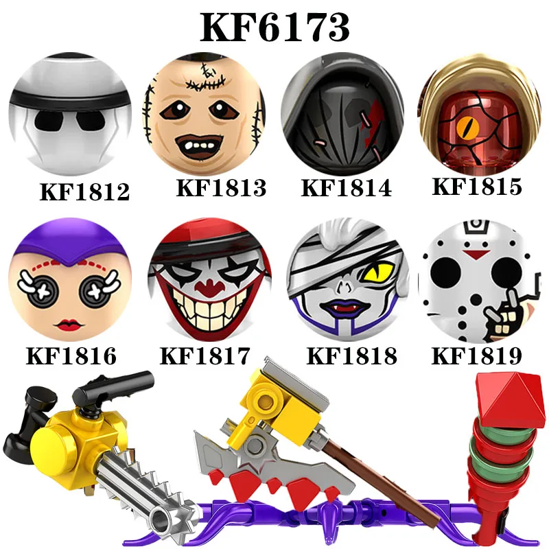 KF6173 новые строительные блоки Хэллоуин ужасная бензопила человек Джокер фигурки аксессуары голова серии для детей игрушки
KF6173 новые строительные блоки Хэллоуин ужасная бензопила человек Джокер фигурки аксессуары голова серии для детей игрушки