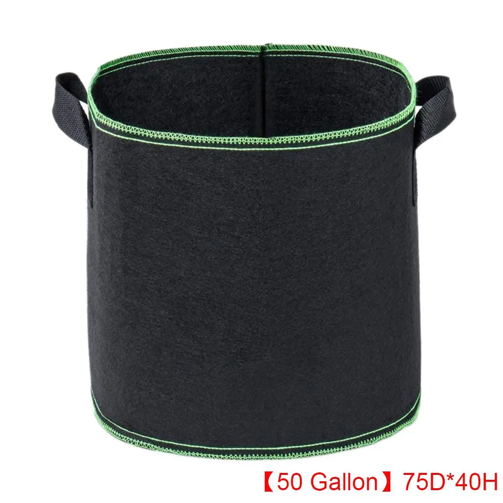 

50 Gallon Plant Grow Bags Thickened Strap Handles Non-Woven Fabric Pots Root Container Planting Pouch