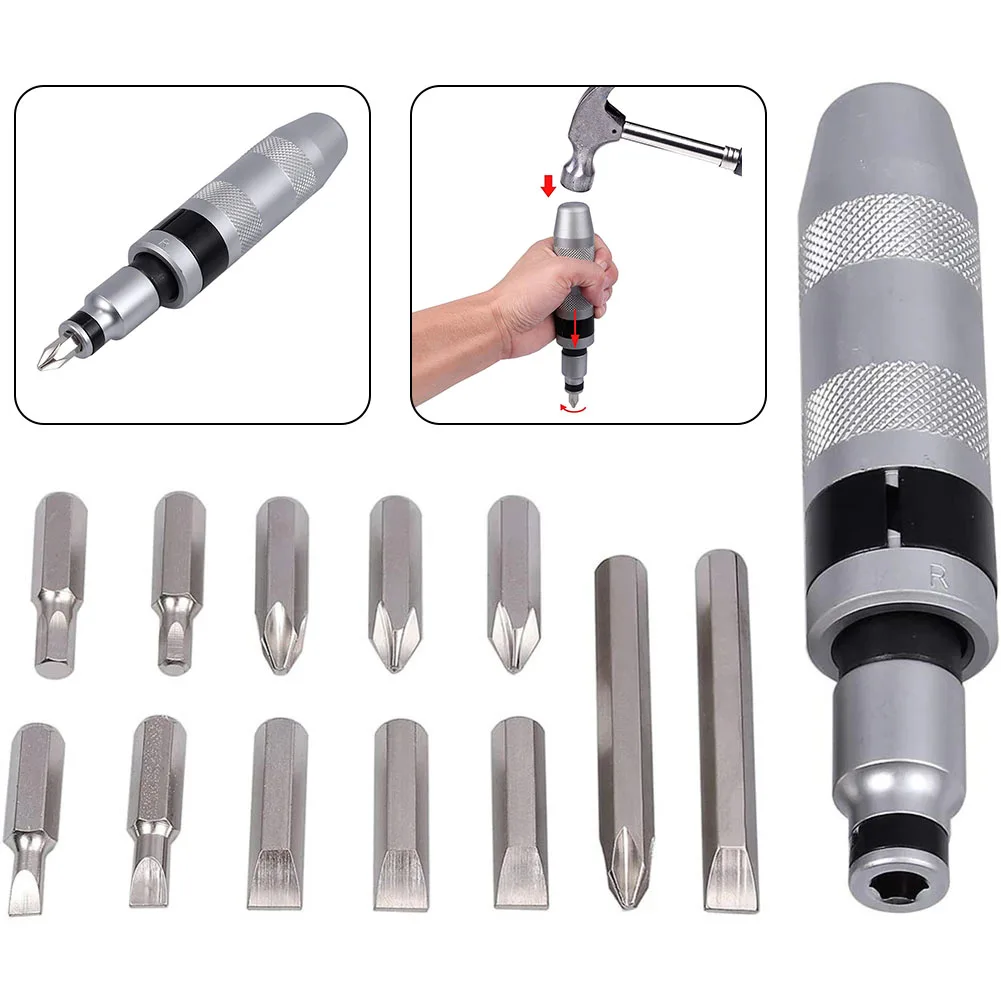 Set Screw Socket Driver Hammer Tool Impact Screwdriver Screw Kit Multicolor Slotted Bits Chrome-vanadium Alloy Steel
Set Screw Socket Driver Hammer Tool Impact Screwdriver Screw Kit Multicolor Slotted Bits Chrome-vanadium Alloy Steel
