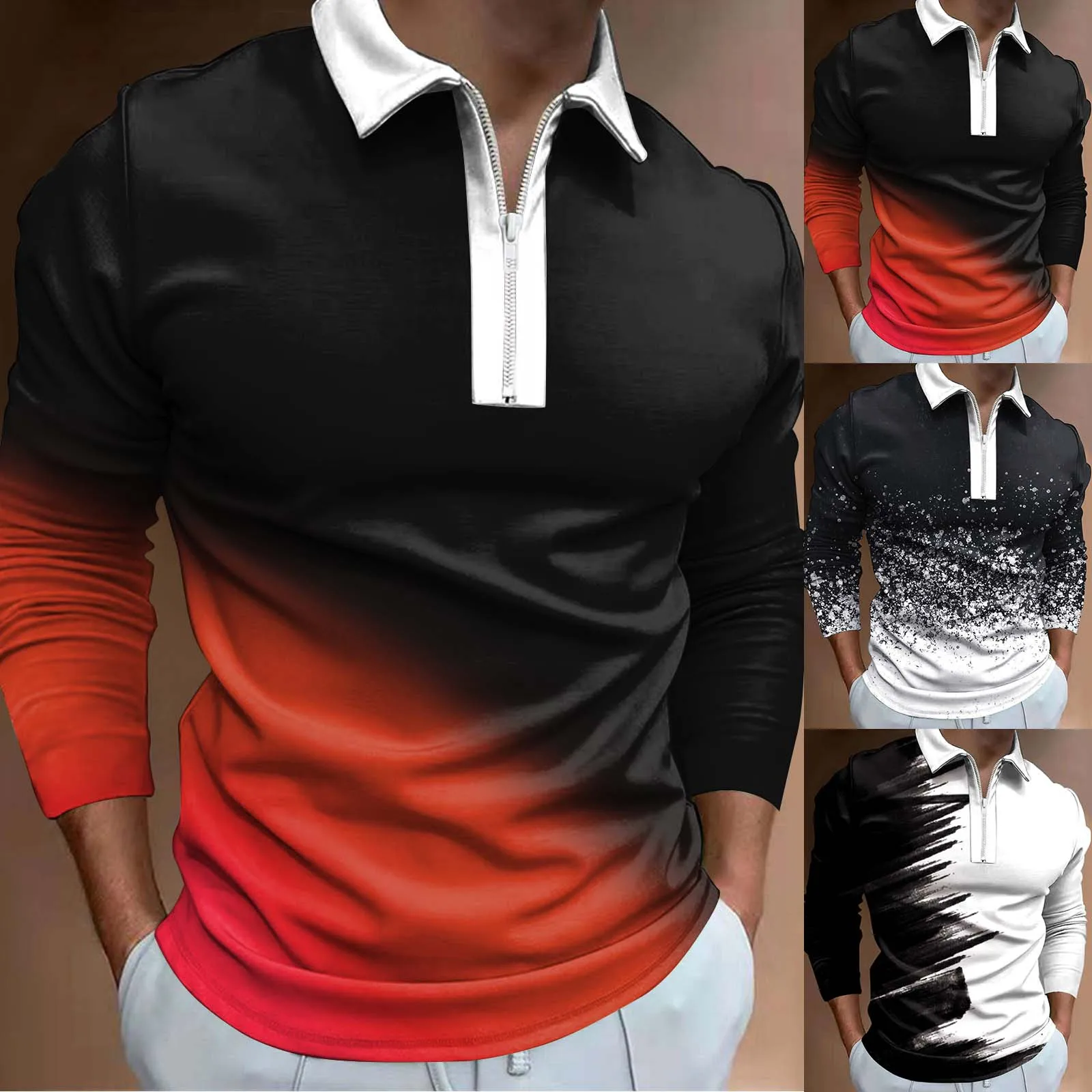 Mens T Shirts Graphic Men Fashion Loose Lapel Zipper 3D Digital Printing Long Sleeve Top T Shirt Shirt Top Tee Shirts Men Cotton
Mens T Shirts Graphic Men Fashion Loose Lapel Zipper 3D Digital Printing Long Sleeve Top T Shirt Shirt Top Tee Shirts Men Cotton