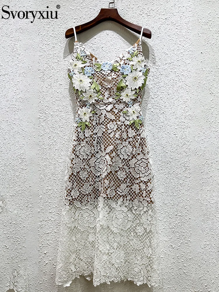 Svoryxiu Women's Summer Fashion Camisole Dress Sexy Backless Square Collar Hollow Out Appliques Embroidery Slim Midi Dress
Svoryxiu Women's Summer Fashion Camisole Dress Sexy Backless Square Collar Hollow Out Appliques Embroidery Slim Midi Dress