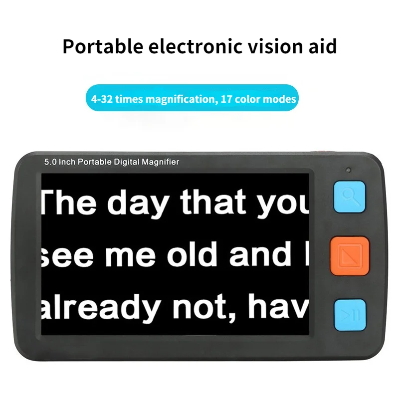 5.0 Inch Portable HD Electronic Vision Aid Myopic Elderly Students Reading Books Reading Newspapers Reading Magnifying Glass
5.0 Inch Portable HD Electronic Vision Aid Myopic Elderly Students Reading Books Reading Newspapers Reading Magnifying Glass