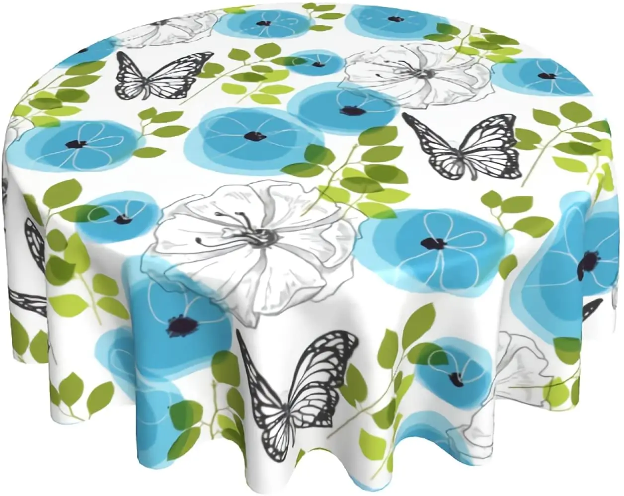 60 Inches Round Table Cloth Blue Flowers Butterfly Table Cloths Waterproof Table Cover for Wedding Party Dining Holiday Banquet
60 Inches Round Table Cloth Blue Flowers Butterfly Table Cloths Waterproof Table Cover for Wedding Party Dining Holiday Banquet