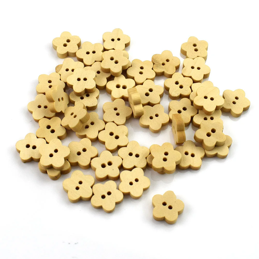 100PCS 12MM Natural Wooden Flower Shape 2 Hole Buttons Handmade Clothing Decoration Scrapbook Diy Home Sewing Crafts Accessories
100PCS 12MM Natural Wooden Flower Shape 2 Hole Buttons Handmade Clothing Decoration Scrapbook Diy Home Sewing Crafts Accessories