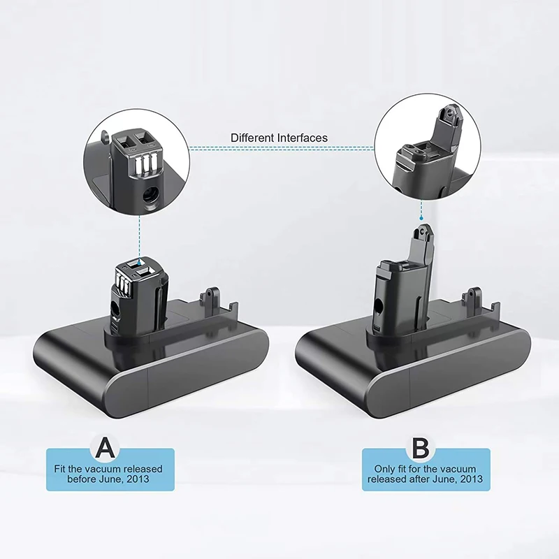 22.2V High Capacity Rechargeable A/B Type Lithium-ion Absolute Wireless Vacuum Handheld Cleaner Battery, Suitable for Dyson
22.2V High Capacity Rechargeable A/B Type Lithium-ion Absolute Wireless Vacuum Handheld Cleaner Battery, Suitable for Dyson
