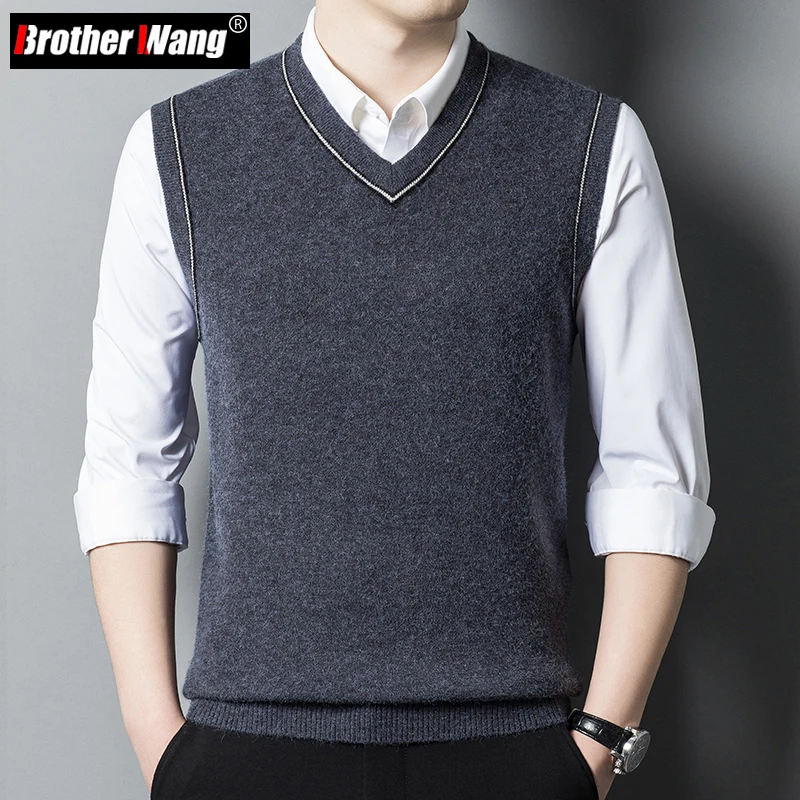 2023 Autumn Winter New Men's Business Fashion Sleeveless Vest Padded Sleeveless V-Neck Wool Sweater Solid Color Knitted Male
2023 Autumn Winter New Men's Business Fashion Sleeveless Vest Padded Sleeveless V-Neck Wool Sweater Solid Color Knitted Male