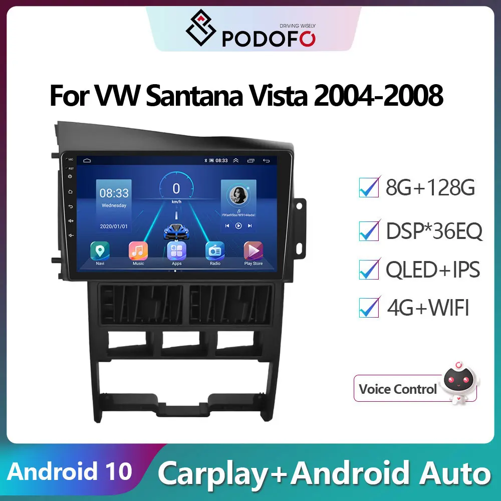 Автомагнитола Podofo, 2 Din, Android 10, мультимедийный видеоплеер для Volkswagen Santana Vista 2004-2008, GPS-навигация, 2 Din Carplay
Автомагнитола Podofo, 2 Din, Android 10, мультимедийный видеоплеер для Volkswagen Santana Vista 2004-2008, GPS-навигация, 2 Din Carplay