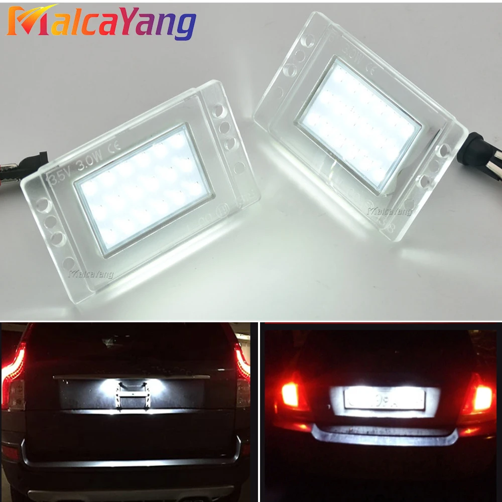 

2x LED License Plate Light Error Free White Number Plate Lamp For Volvo V70 MK1 XC 1997-2000 Volvo 855 850 1991-1996 Car Styling