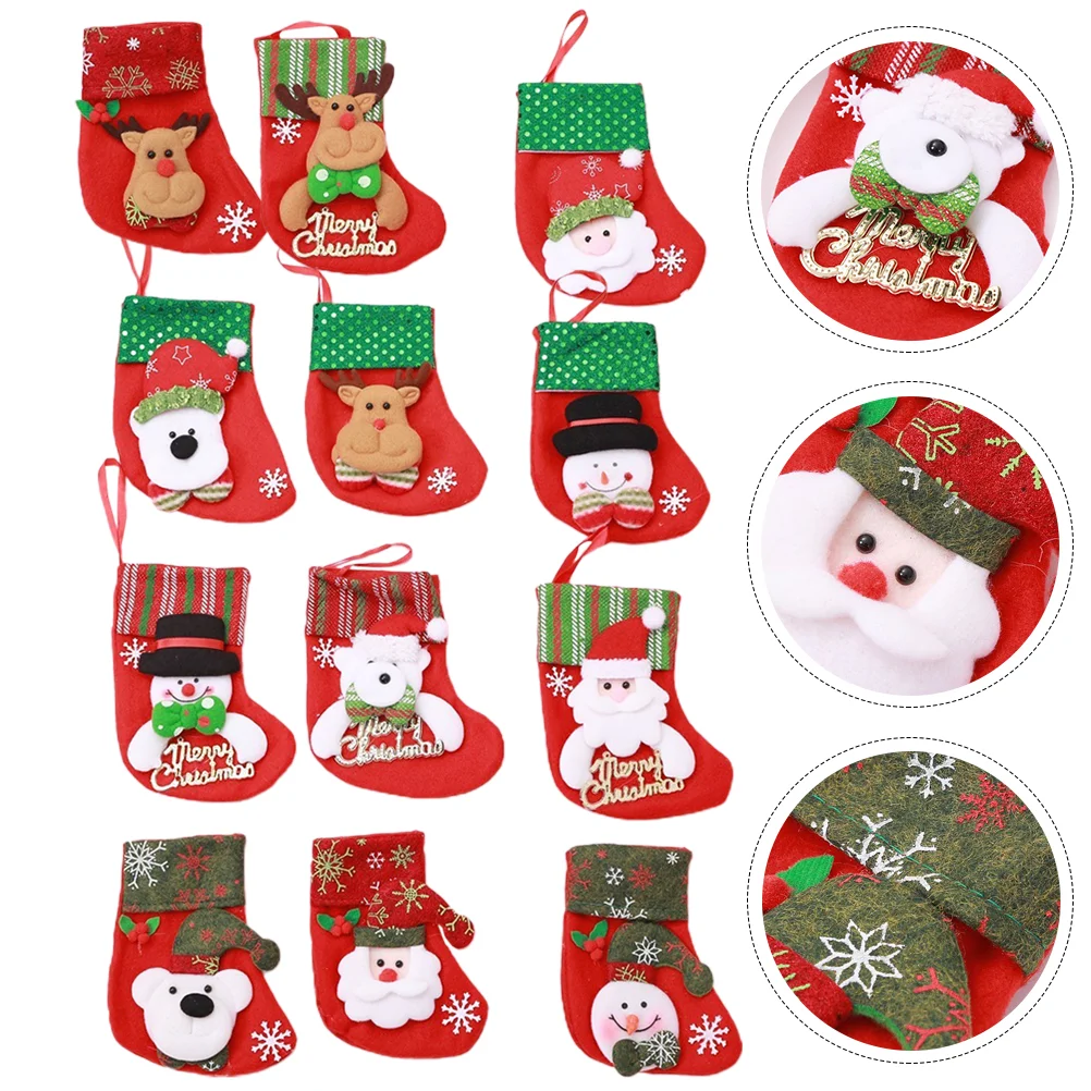 12 Pcs Christmas Gift Bag Stocking Gifts Hanging Pouch Decorate Flannelette Socks Bags
12 Pcs Christmas Gift Bag Stocking Gifts Hanging Pouch Decorate Flannelette Socks Bags