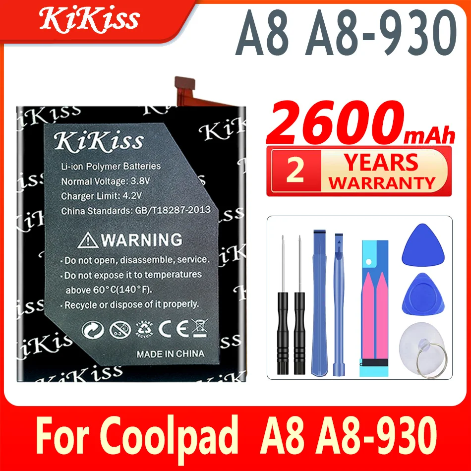 KiKiss 100% New Battery A 8930 2600mAh for Coolpad A8 A 8 A8-930 A8930 Batteries
KiKiss 100% New Battery A 8930 2600mAh for Coolpad A8 A 8 A8-930 A8930 Batteries