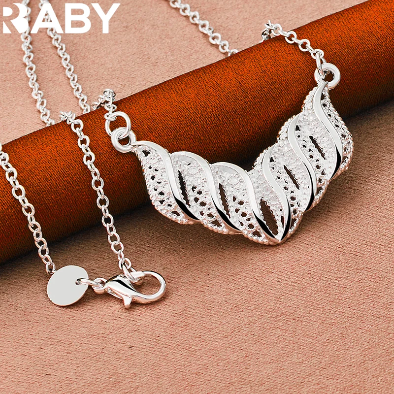 Hot Noble Wedding Jewelry 925 Sterling Silver Necklace For Woman 18 Inches Chain Leaf Flower Pendant Fashion Luxury Accessories
Hot Noble Wedding Jewelry 925 Sterling Silver Necklace For Woman 18 Inches Chain Leaf Flower Pendant Fashion Luxury Accessories
